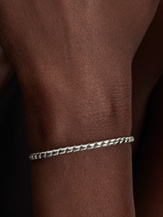 Round Clasp Wing Chain Bracelet - Sterling silver