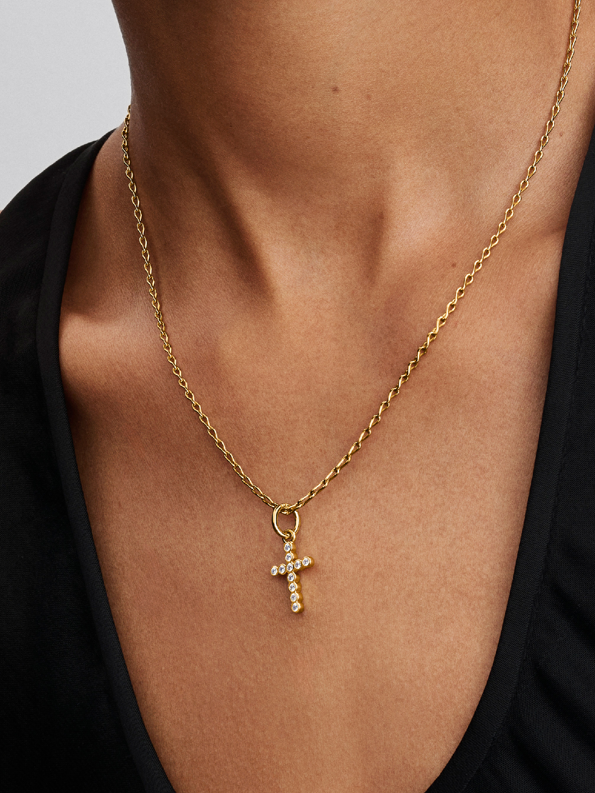 Cross Dangle Charm - 14k gold plating