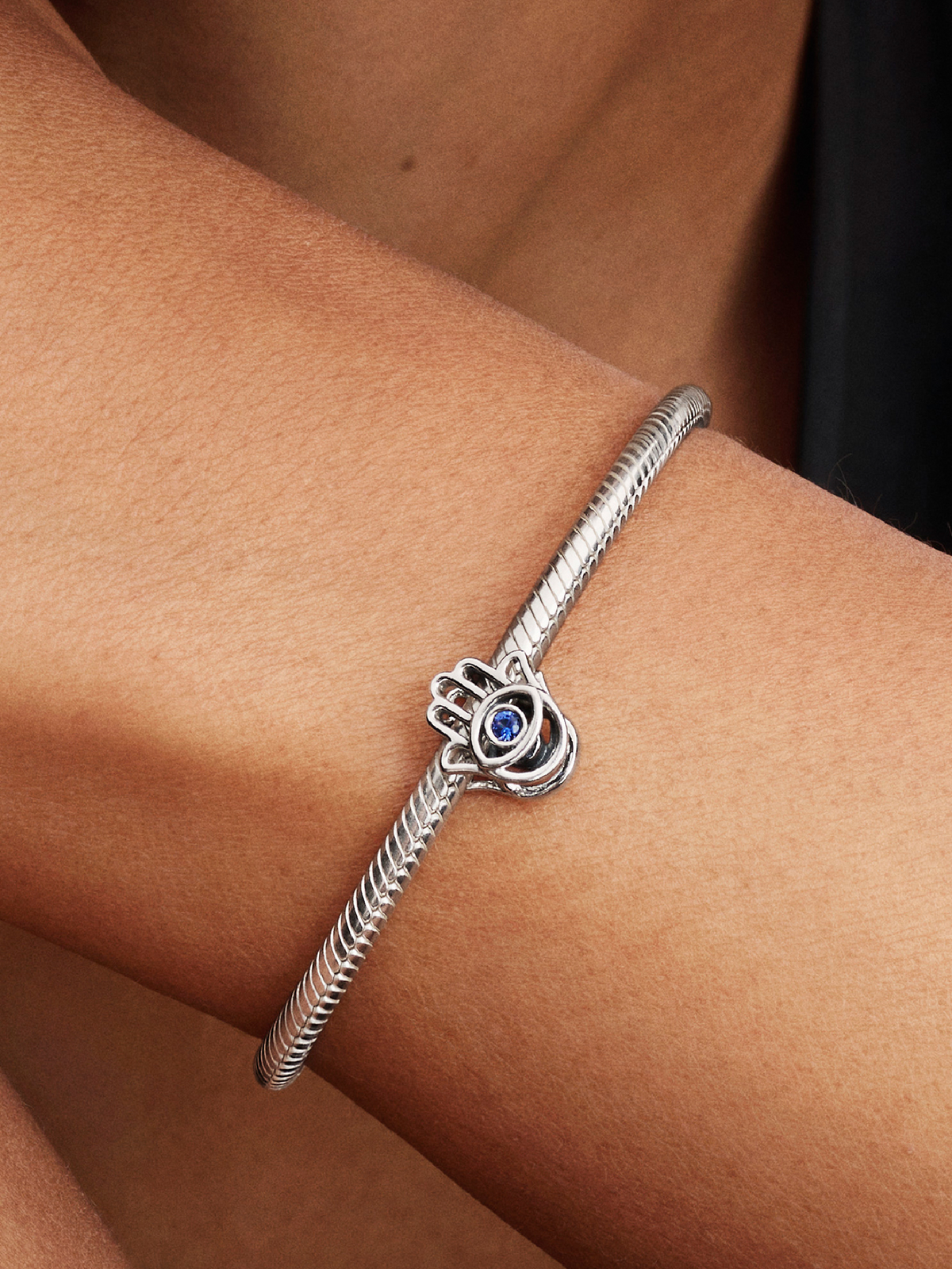 Hamsa Hand Charm - Sterling silver