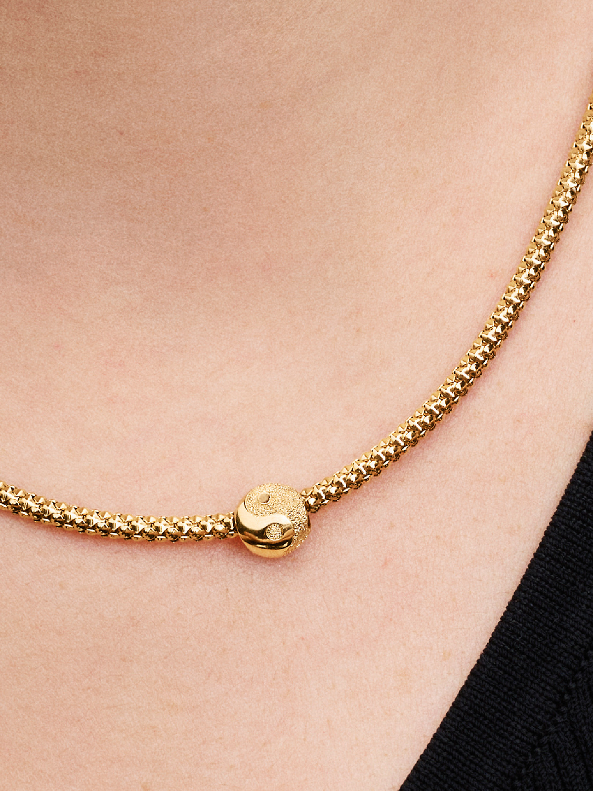 Textured Yin and Yang Mini Charm - 14k gold plating