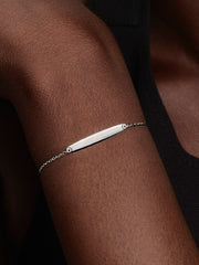 Engravable Bar Chain Bracelet - Sterling silver
