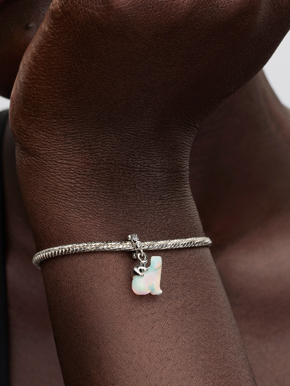 Polar Bear Mother & Cub Dangle Charm - Sterling silver