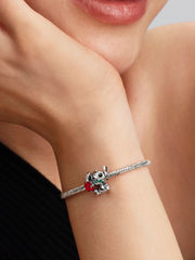 Disney Stitch Rose Murano Glass Charm - Sterling silver