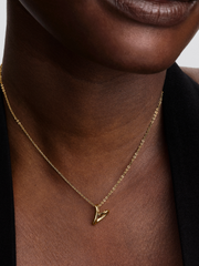 Organically Shaped Heart Small Pendant Necklace - 14k gold plating