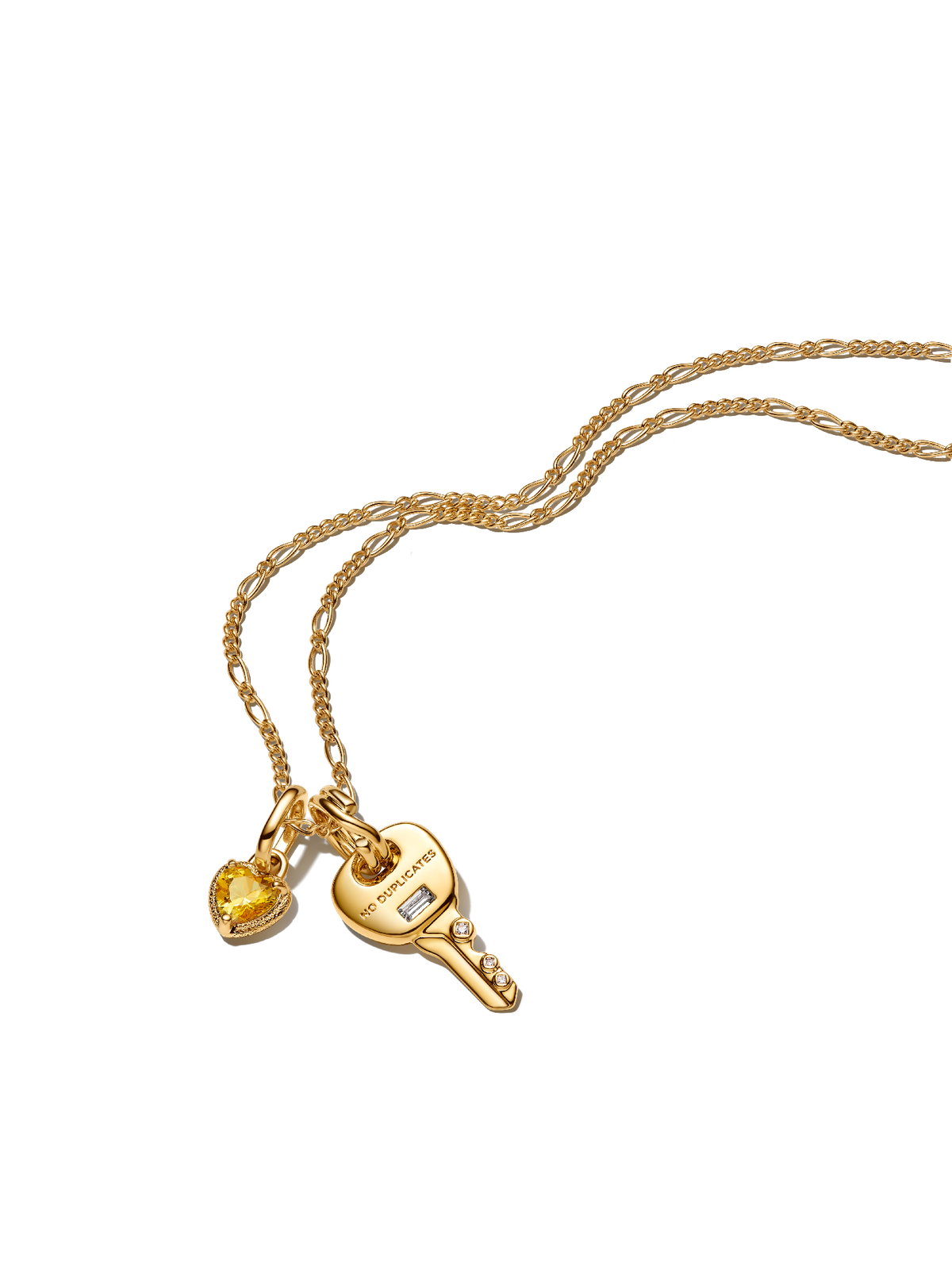 Heart & Key Necklace Set