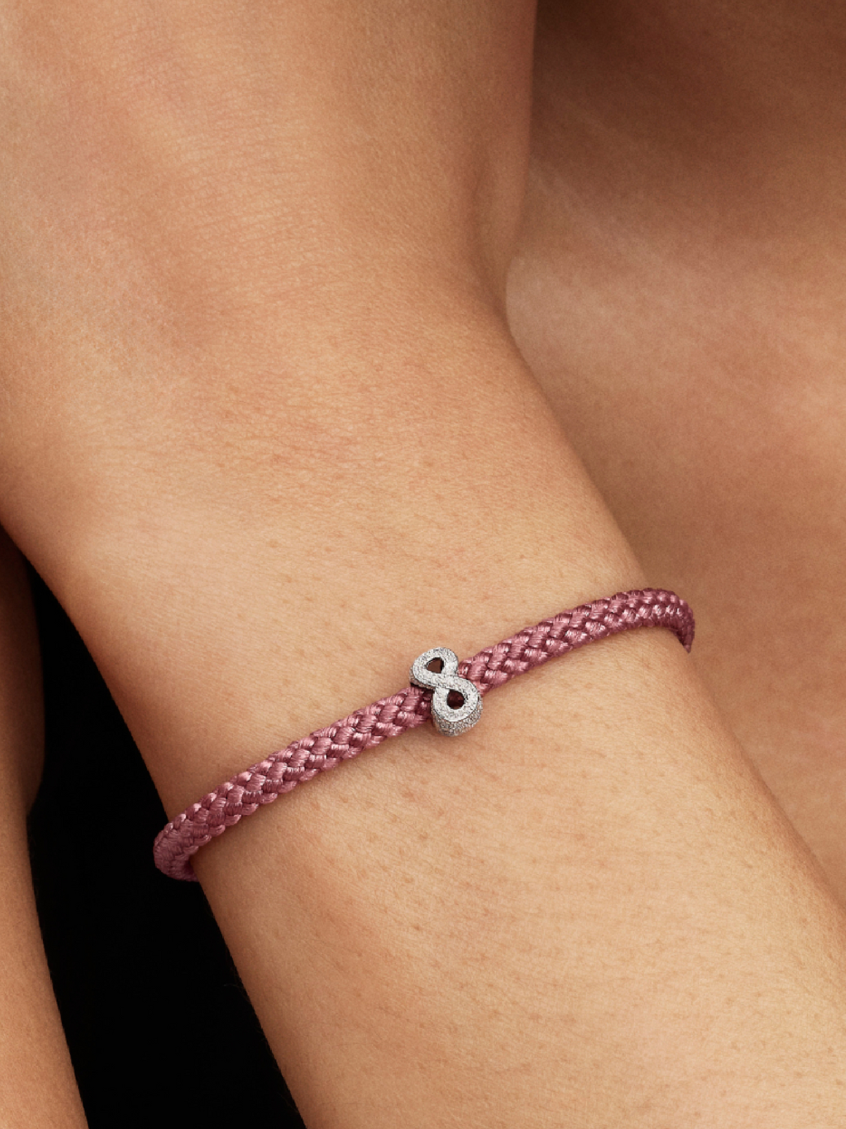 Textured Infinity Symbol Mini Charm - Sterling silver