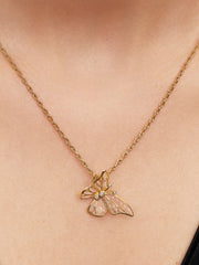 Oversized Butterfly Openwork Charm - 14k gold plating