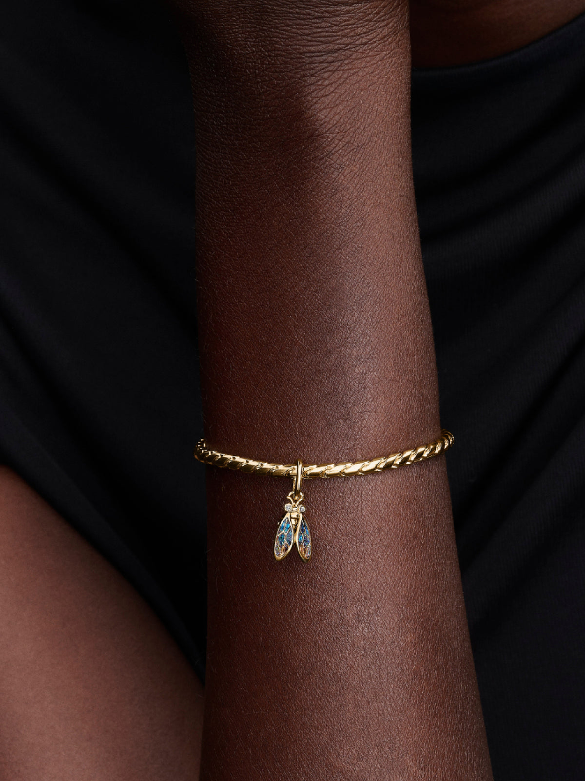Cicada Dangle Charm - 14k gold plating