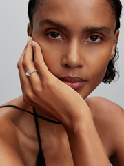 Elevated White Heart Ring - Sterling silver