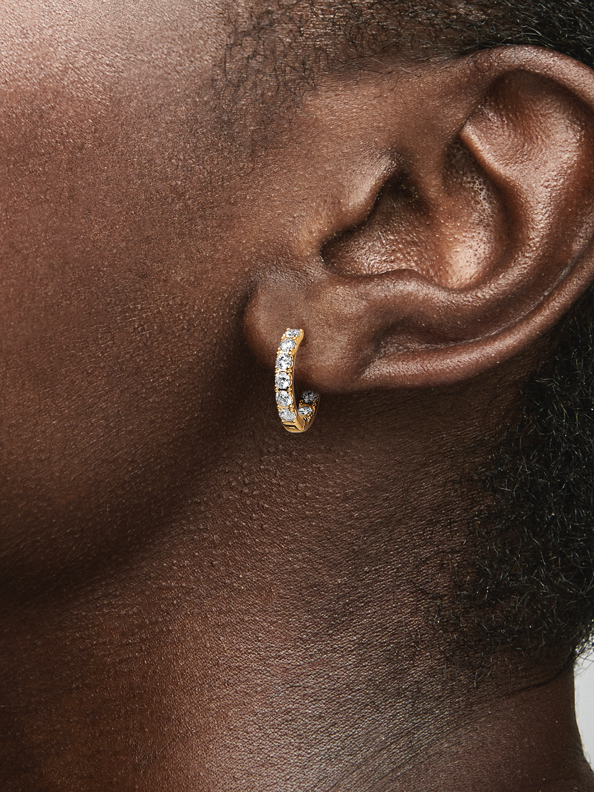 Sparkling Row Eternity Hoop Earrings - 14k gold plating