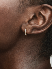 Sparkling Huggie Hoop Earrings - 14k gold plating