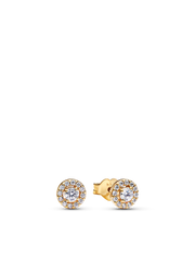 Golden Pave Halo Jewelry Set