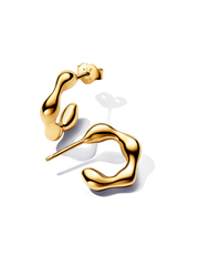 FINAL SALE - Organically Shaped Open Hoop Earrings - 14k gold plating