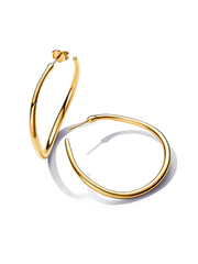 Organically Shaped 42 mm Open Hoop Earrings - 14k gold plating
