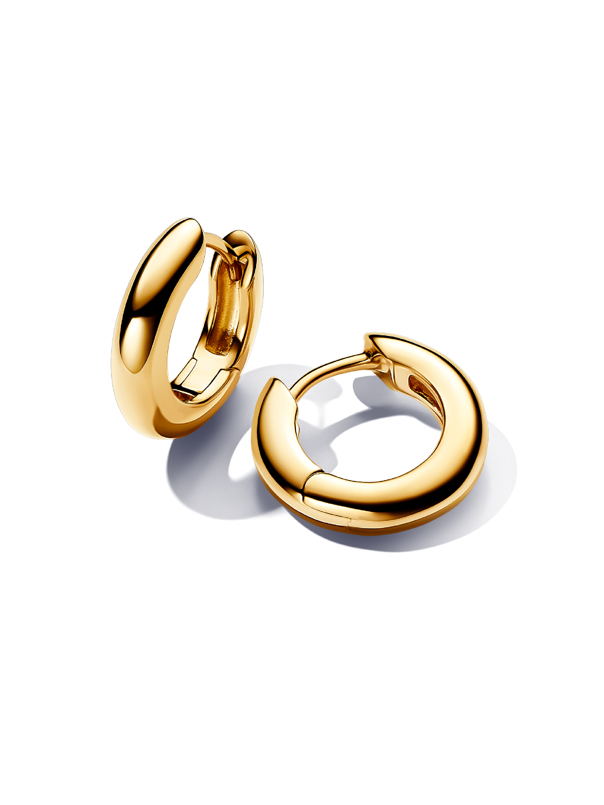 Round Hoop Earrings - 14k gold plating