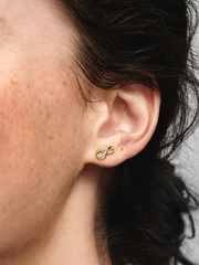 Sparkling Infinity Stud Earrings - 14k gold plating