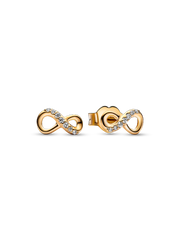 Sparkling Infinity Stud Earrings - 14k gold plating