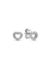 Open Heart Stud Earrings - Sterling silver