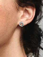 Family Always Encircled Stud Earrings - Sterling silver