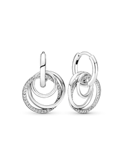 Family Always Encircled Hoop Earrings - Sterling silver