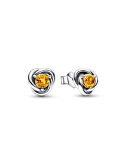 November Honey Eternity Circle Stud Earrings - Sterling silver