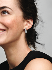 Pandora Timeless Pavé Single-row Hoop Earrings - Sterling silver