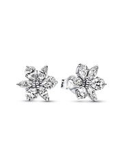 Sparkling Herbarium Cluster Stud Earrings - Sterling silver
