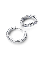 Sparkling Row Eternity Hoop Earrings - Sterling silver