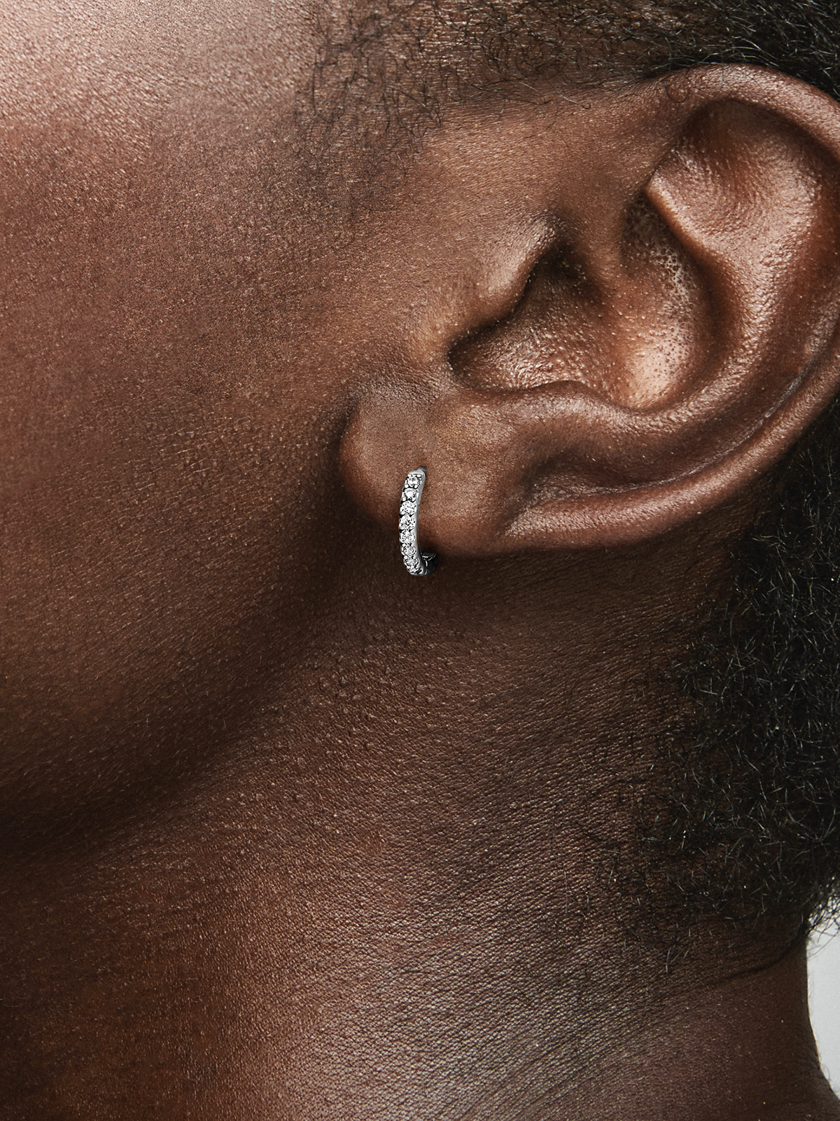 Sparkling Huggie Hoop Earrings - Sterling silver