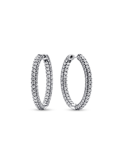 FINAL SALE - Pandora Timeless Pavé Single-row Hoop Earrings - Sterling silver