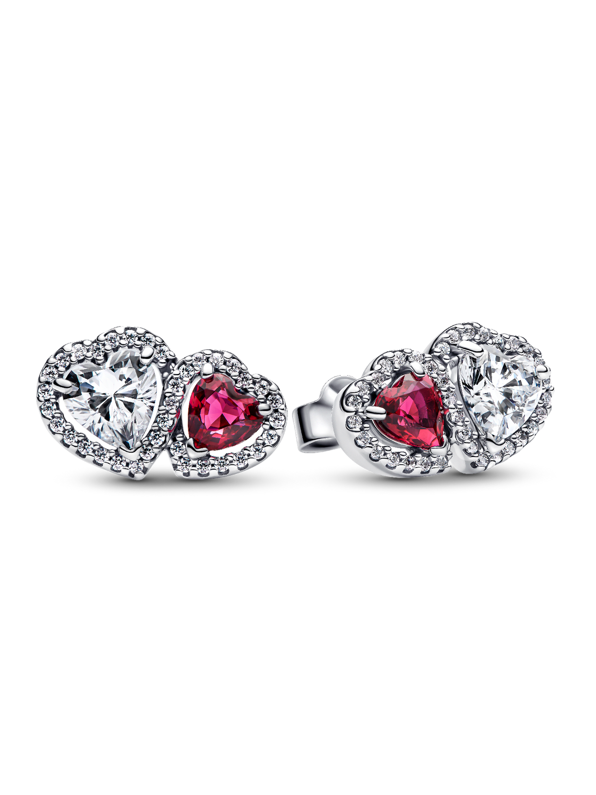 Halo Hearts Stud Earrings - Sterling silver