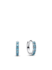 Light Blue Huggie Earrings - Sterling silver