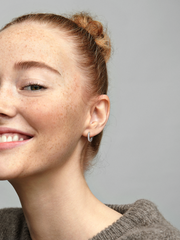 Pavé Heart Hoop Earrings - Sterling silver
