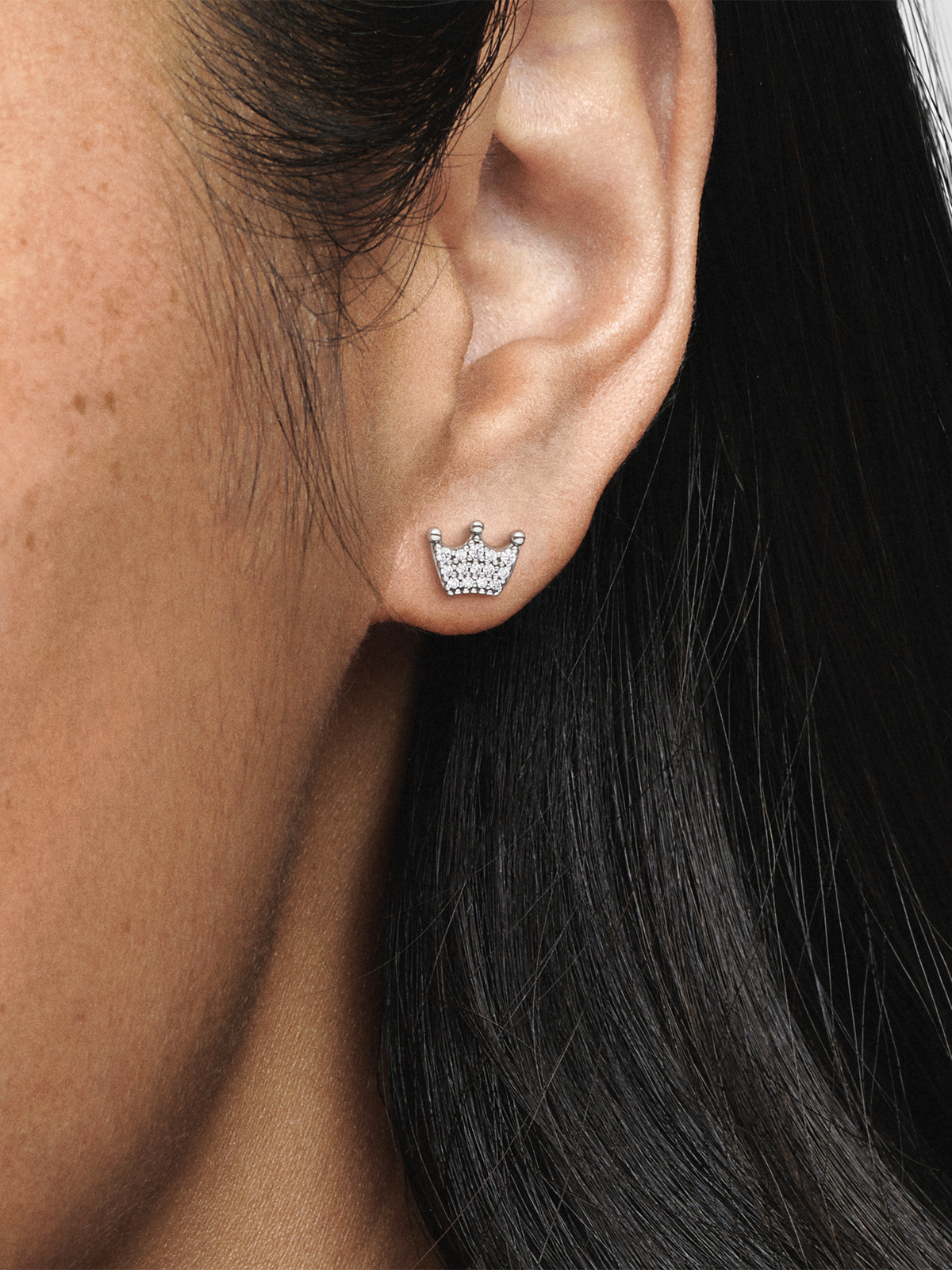 Crown Stud Earrings - Sterling silver