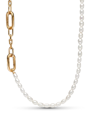 Pandora ME Slim Treated Freshwater Cultured Pearl Necklace - 14k gold plating