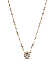 Golden Pave Halo Jewelry Set