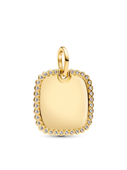 Engravable Square Tag Pendant - 14k gold plating