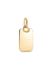 Engravable Rectangle Tag Pendant - 14k gold plating