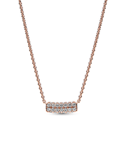 Pandora Timeless Pavé Double-row Bar Collier Necklace - 14k rose gold plating