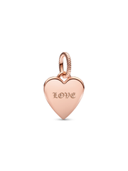 Engravable Heart Tag Pendant - 14k rose gold plating