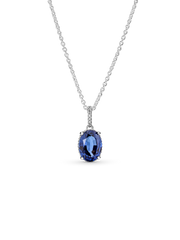 Sparkling Statement Halo Pendant Necklace - Sterling silver