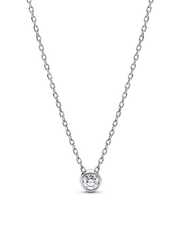 Pandora Era Bezel Lab-grown Diamond Pendant Necklace and Earrings set 0.45 carat tw Sterling Silver