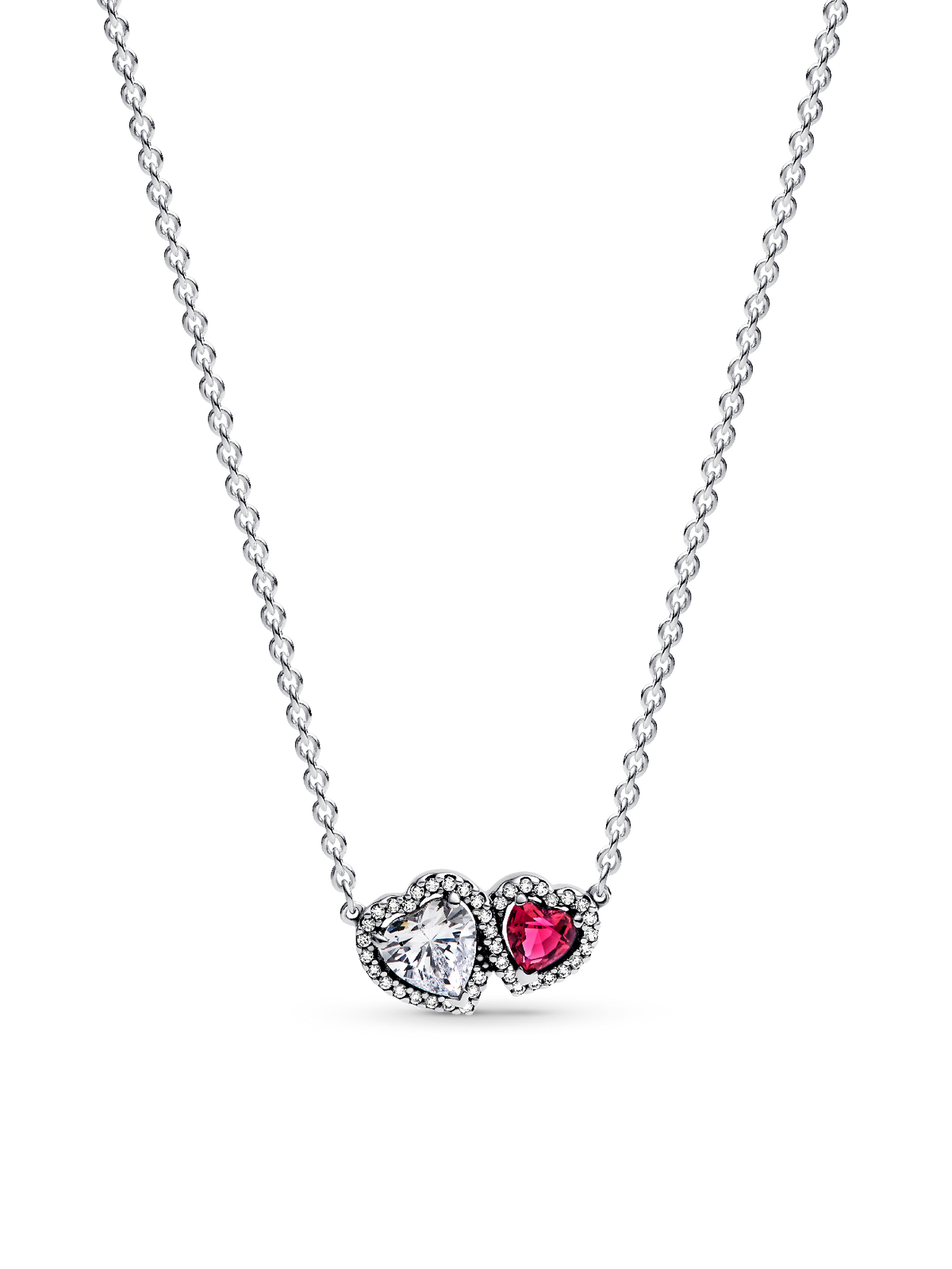 Halo Hearts Pendant Necklace - Sterling silver