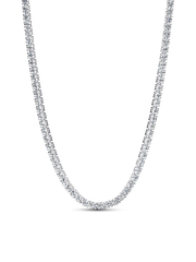 Tennis Choker & Heart Necklace Layering Set
