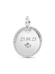 Engravable Round Tag Pendant - Sterling silver