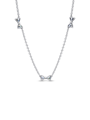 Bow Station Chain Necklace - Sterling silver