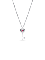 Elevated Heart Key Collier Necklace - Sterling silver