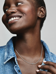 Beads & Pavé Necklace - Sterling silver