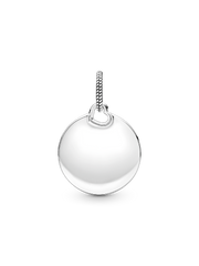 Engravable Round Tag Pendant - Sterling silver