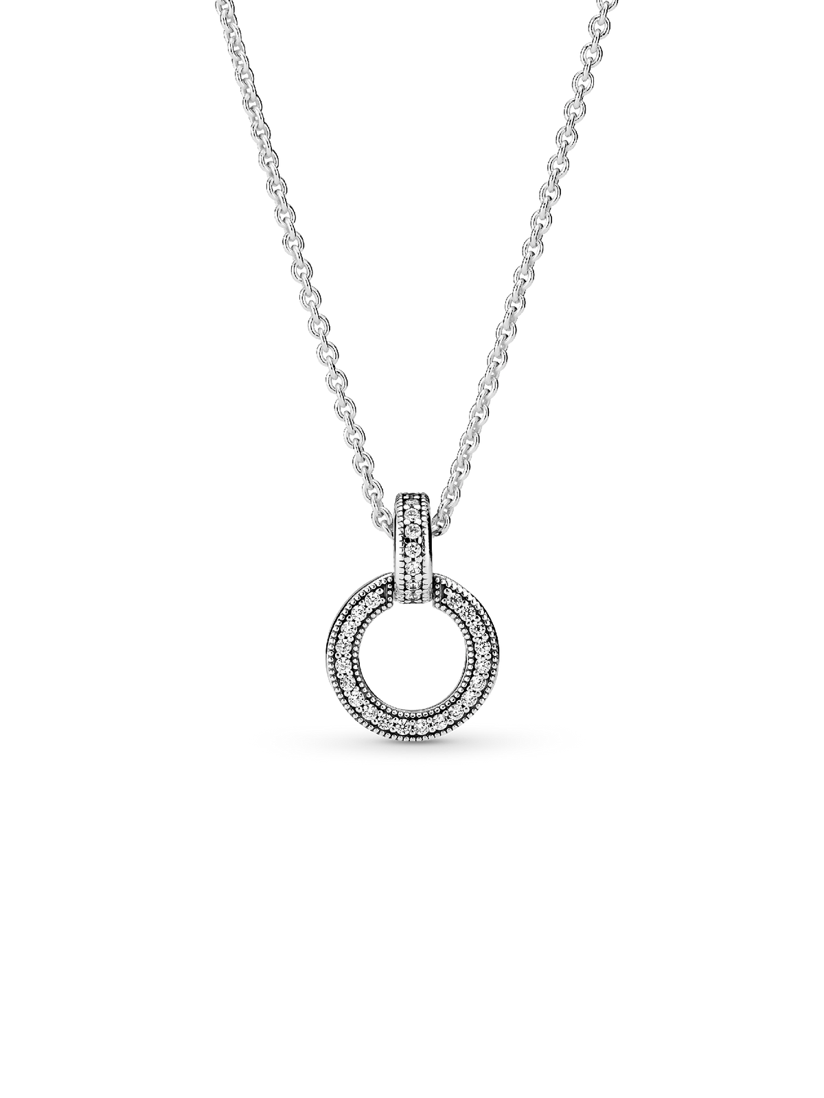 Double Circle Pendant & Necklace - Sterling silver